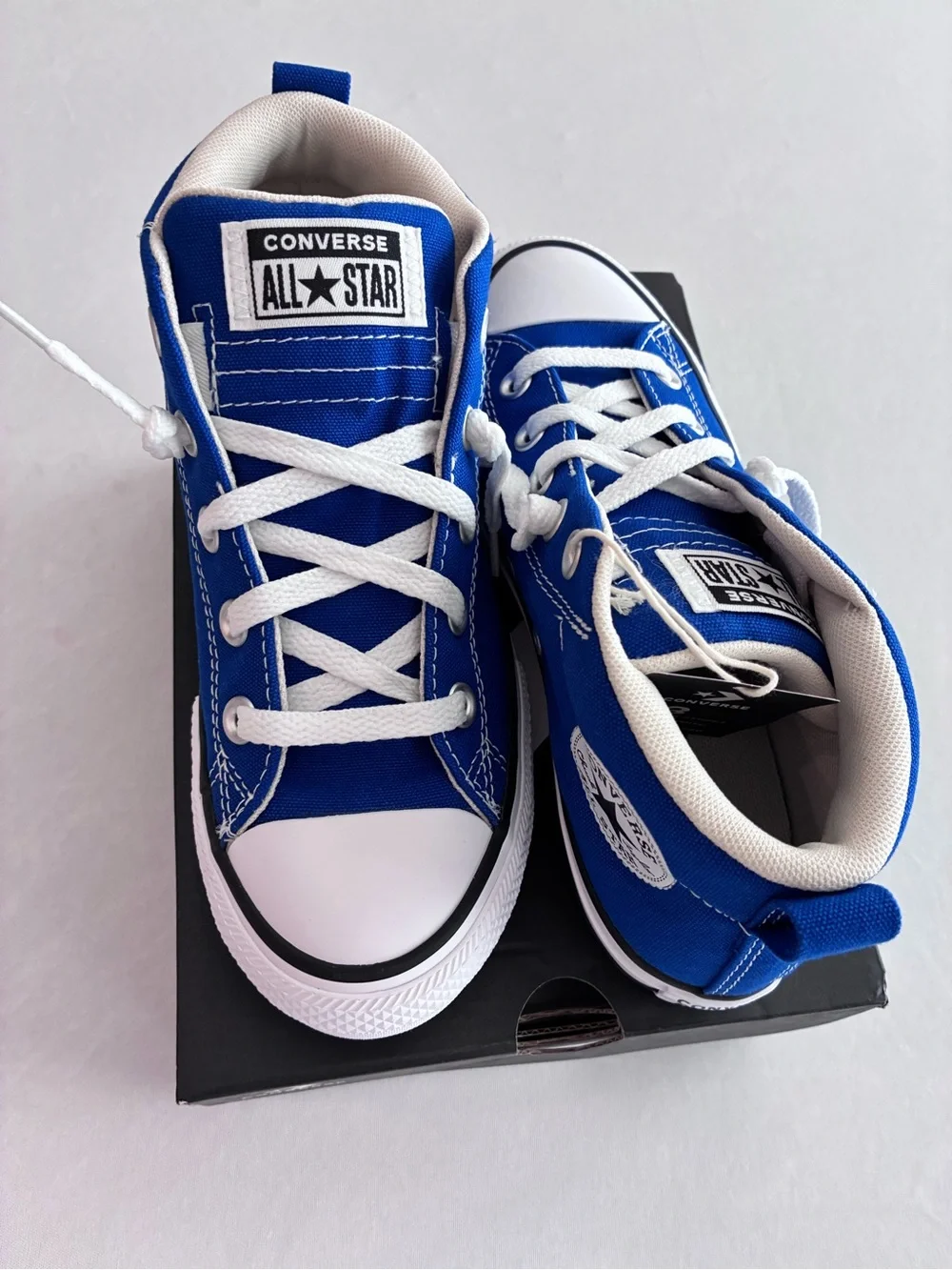 Converse Kids Blue and White Chuck Taylor Mid Top Sneakers
